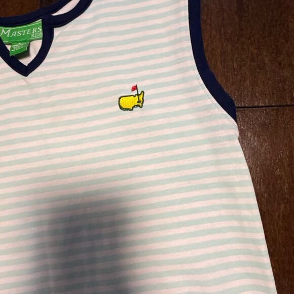 Masters golf kids dress girls size large 10/12 striped sleeveless country club p - Picture 2 of 7